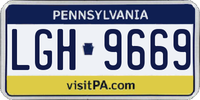 PA license plate LGH9669