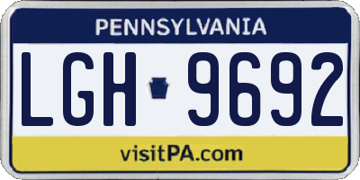 PA license plate LGH9692