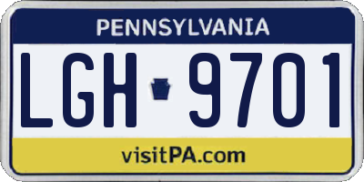 PA license plate LGH9701