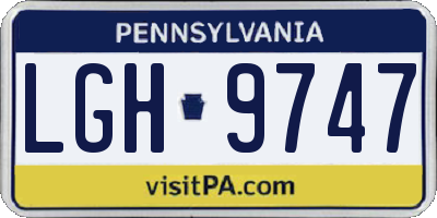 PA license plate LGH9747