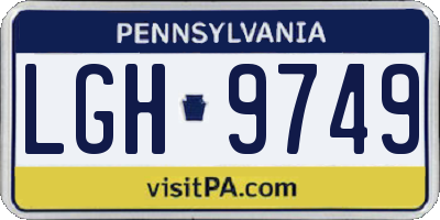 PA license plate LGH9749