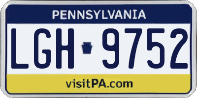 PA license plate LGH9752
