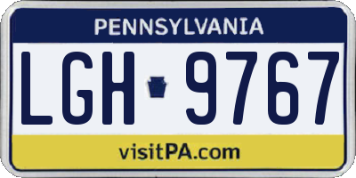 PA license plate LGH9767