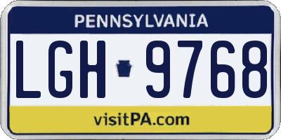 PA license plate LGH9768