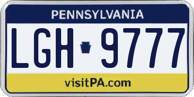PA license plate LGH9777