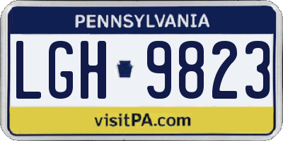 PA license plate LGH9823