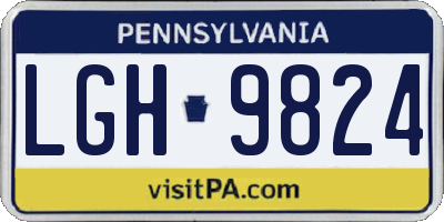 PA license plate LGH9824