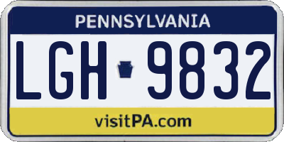 PA license plate LGH9832