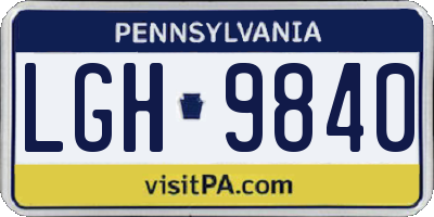 PA license plate LGH9840