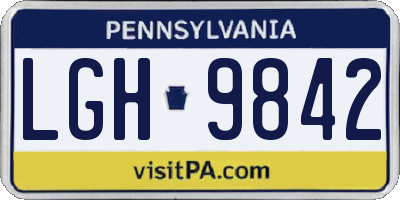 PA license plate LGH9842