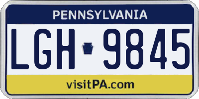 PA license plate LGH9845
