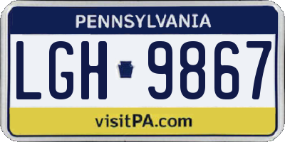 PA license plate LGH9867