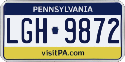 PA license plate LGH9872