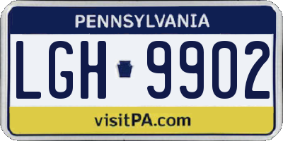 PA license plate LGH9902