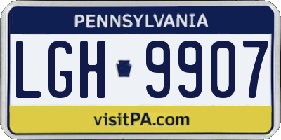 PA license plate LGH9907