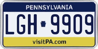 PA license plate LGH9909