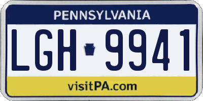 PA license plate LGH9941