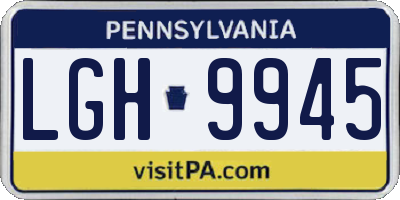 PA license plate LGH9945