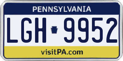 PA license plate LGH9952