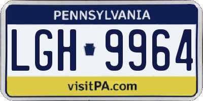 PA license plate LGH9964