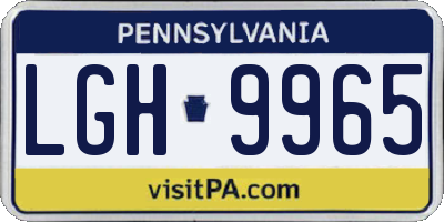 PA license plate LGH9965