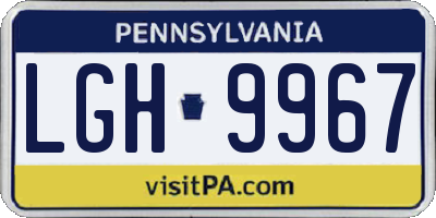 PA license plate LGH9967