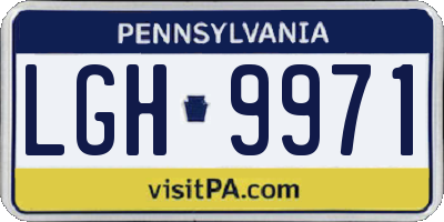 PA license plate LGH9971