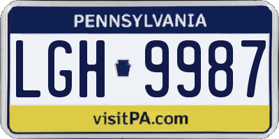 PA license plate LGH9987