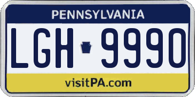 PA license plate LGH9990