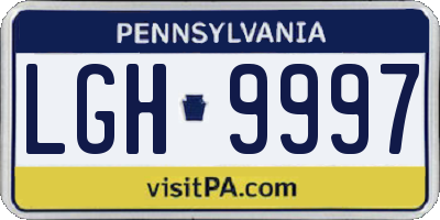 PA license plate LGH9997