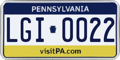 PA license plate LGI0022