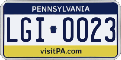 PA license plate LGI0023