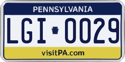 PA license plate LGI0029