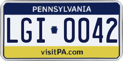 PA license plate LGI0042