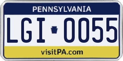 PA license plate LGI0055