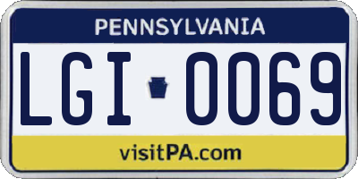 PA license plate LGI0069