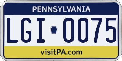 PA license plate LGI0075