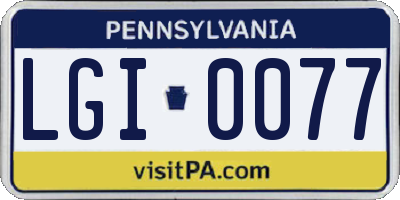 PA license plate LGI0077