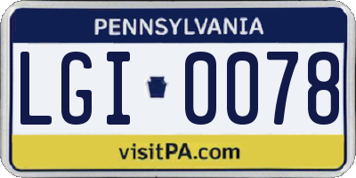 PA license plate LGI0078