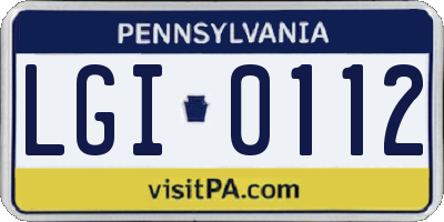 PA license plate LGI0112