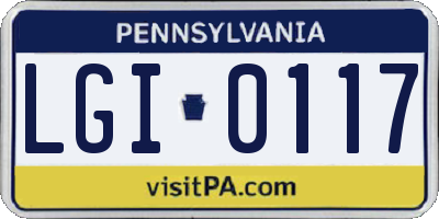 PA license plate LGI0117