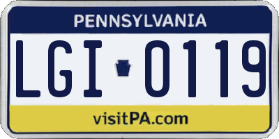 PA license plate LGI0119