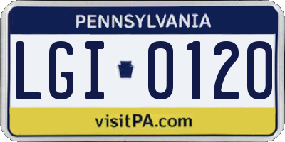 PA license plate LGI0120