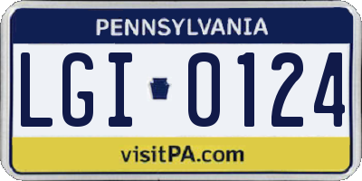 PA license plate LGI0124