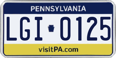 PA license plate LGI0125