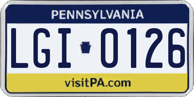 PA license plate LGI0126