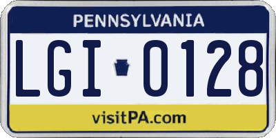 PA license plate LGI0128