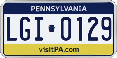 PA license plate LGI0129