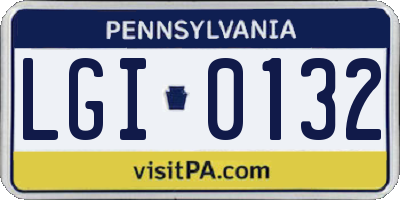 PA license plate LGI0132