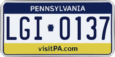 PA license plate LGI0137